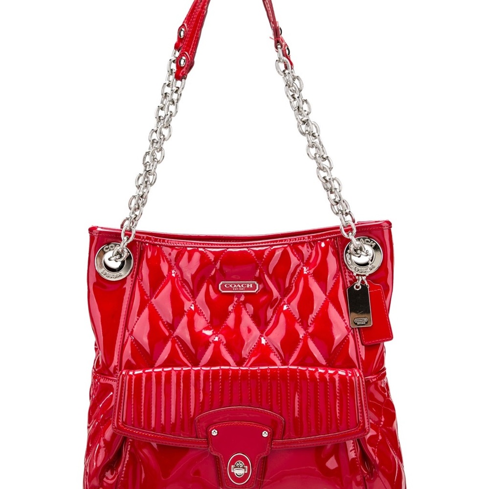 Vintage Coach Poppy Red Liquid Gloss Shoulder Bag 18679 Perfect Condition